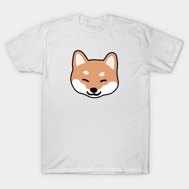 Shiba Inu Cartoon Dog Blinking T-Shirt by Coffee Squirrel